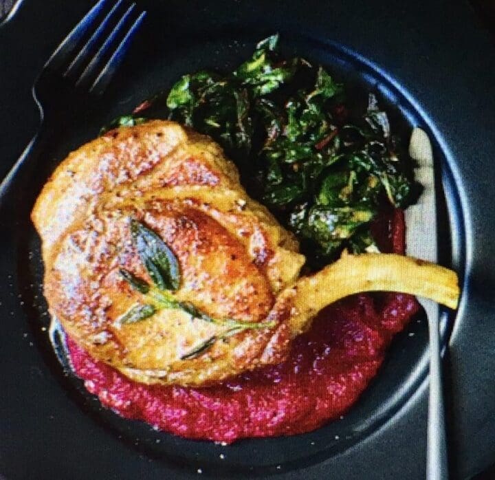 Pork Chops in Sage Butter with Beet Puree and Swiss Chard - Pahl's ...